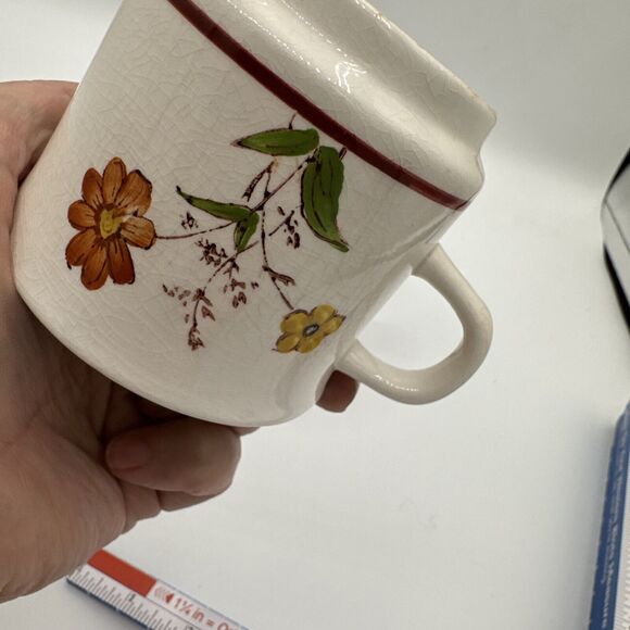 Lunastone Korea 1527 Fiesta Tea Cups Creamer Hand Painted Forest Flowers Lot 3 - Picture 9 of 15